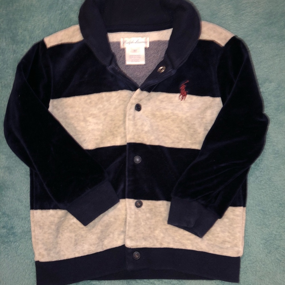 Ralph Lauren Velvet Button Down Sweatshirt